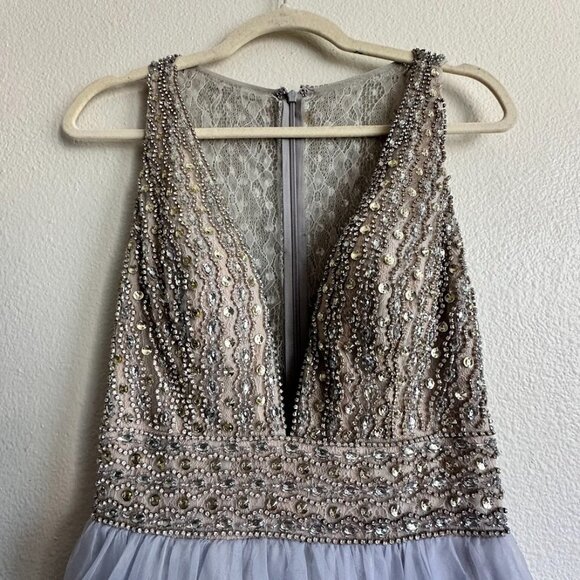 Terani Couture  Embellished Deep V-neck Ballgown size 4 - Picture 3 of 12